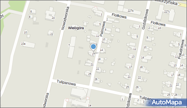 Legnica, Palmowa, 17, mapa Legnicy