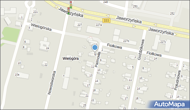 Legnica, Palmowa, 5, mapa Legnicy