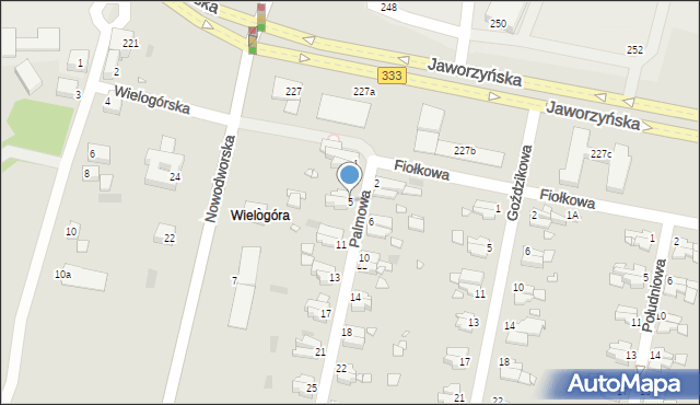 Legnica, Palmowa, 5, mapa Legnicy