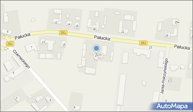 Łekno, Pałucka, 17, mapa Łekno
