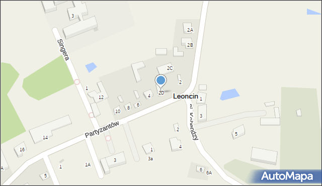 Leoncin, Partyzantów, 2D, mapa Leoncin