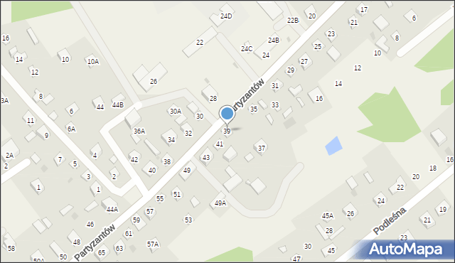 Leoncin, Partyzantów, 39, mapa Leoncin