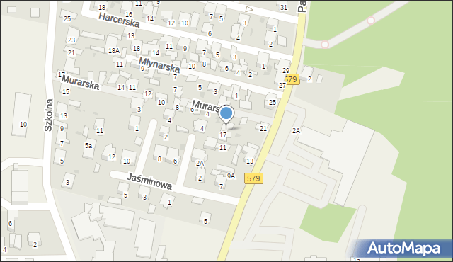 Leszno, Partyzantów, 19, mapa Leszno