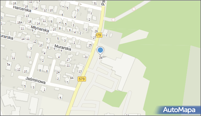 Leszno, Partyzantów, 2A, mapa Leszno