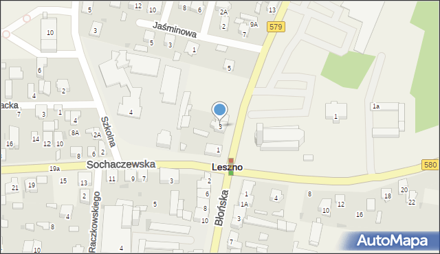 Leszno, Partyzantów, 3A, mapa Leszno