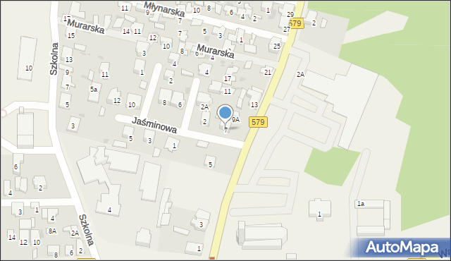 Leszno, Partyzantów, 7, mapa Leszno