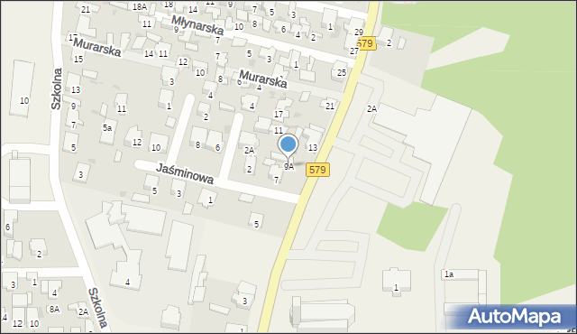 Leszno, Partyzantów, 9A, mapa Leszno