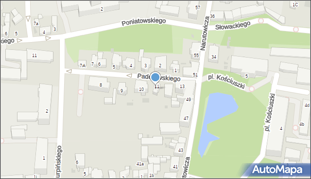 Leszno, Paderewskiego Ignacego Jana, 12, mapa Leszno