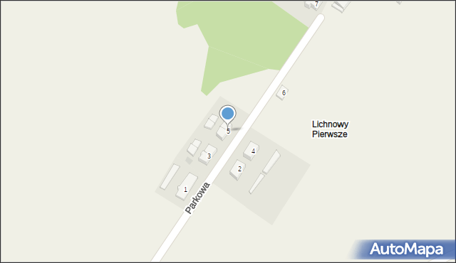 Lichnowy, Parkowa, 5, mapa Lichnowy