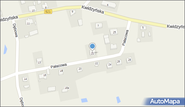 Licze, Pałacowa, 21, mapa Licze