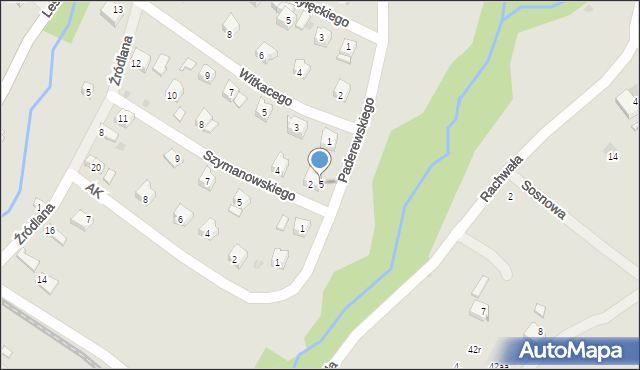 Limanowa, Paderewskiego Ignacego Jana, 5, mapa Limanowa