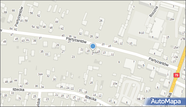 Lipsko, Partyzantów, 17, mapa Lipsko