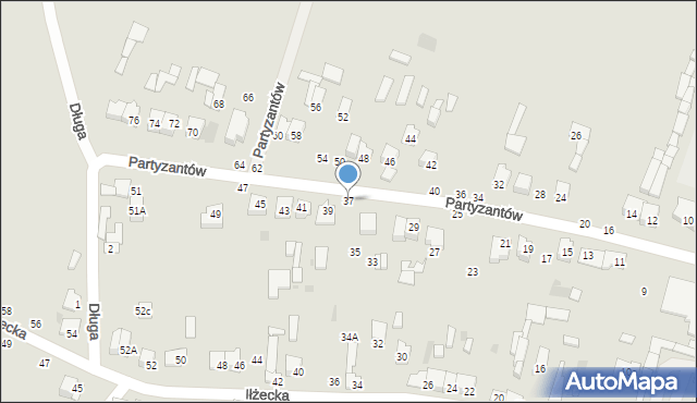 Lipsko, Partyzantów, 37, mapa Lipsko