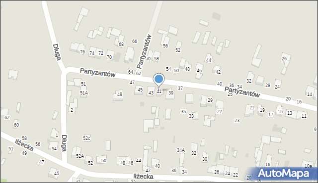 Lipsko, Partyzantów, 41, mapa Lipsko