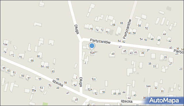 Lipsko, Partyzantów, 51A, mapa Lipsko