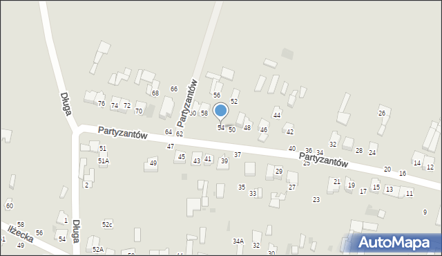 Lipsko, Partyzantów, 54, mapa Lipsko