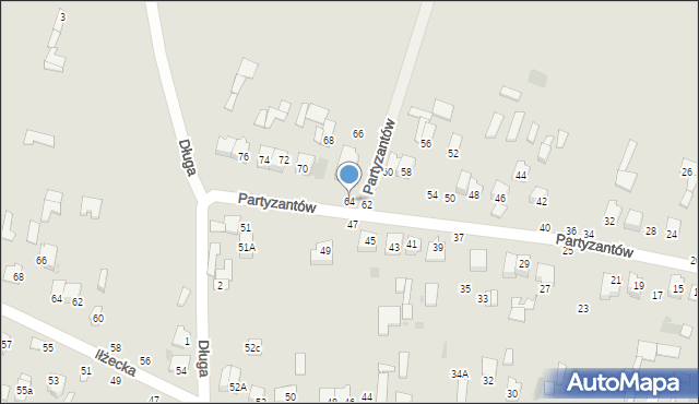 Lipsko, Partyzantów, 64, mapa Lipsko