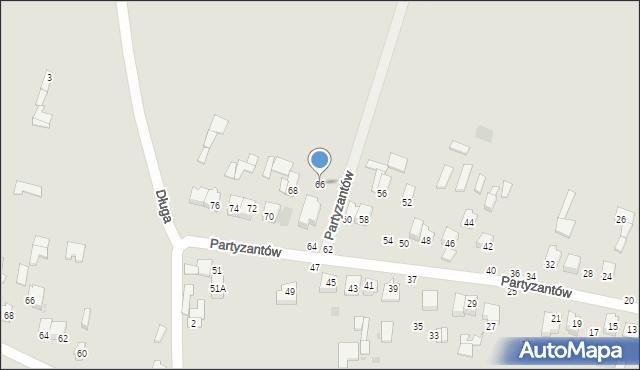 Lipsko, Partyzantów, 66, mapa Lipsko