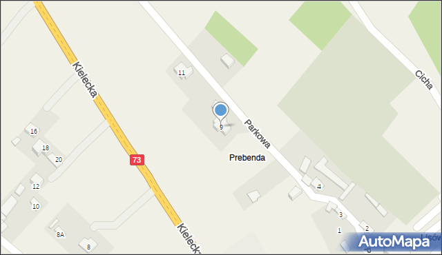 Lisów, Parkowa, 9, mapa Lisów