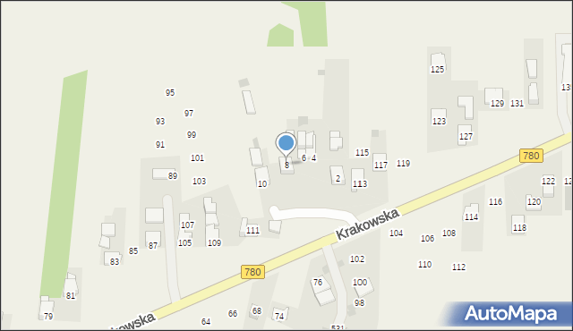 Liszki, Parkowa, 8, mapa Liszki