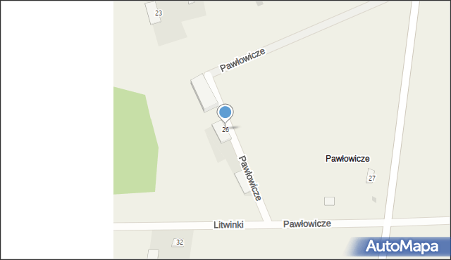 Litwinki, Pawłowicze, 26, mapa Litwinki