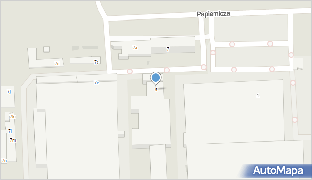 Łódź, Papiernicza, 5, mapa Łodzi