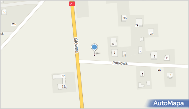 Łosino, Parkowa, 1, mapa Łosino