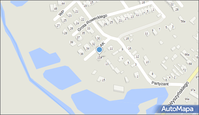 Lubaczów, Partyzantów, 11a, mapa Lubaczów