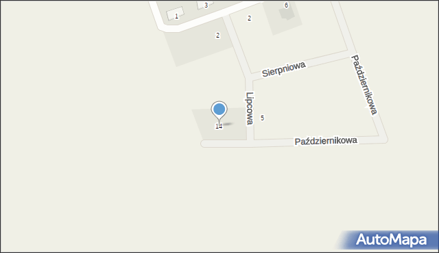 Łubianka, Październikowa, 14, mapa Łubianka