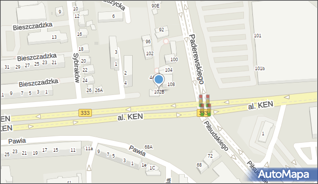 Lubin, Paderewskiego Ignacego Jana, 102B, mapa Lubin