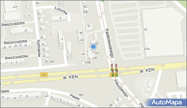 Lubin, Paderewskiego Ignacego Jana, 106, mapa Lubin