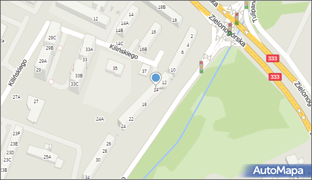 Lubin, Paderewskiego Ignacego Jana, 14, mapa Lubin