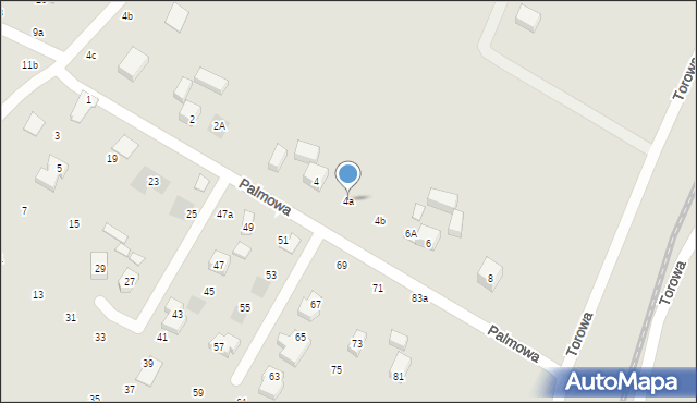 Lublin, Palmowa, 4a, mapa Lublina