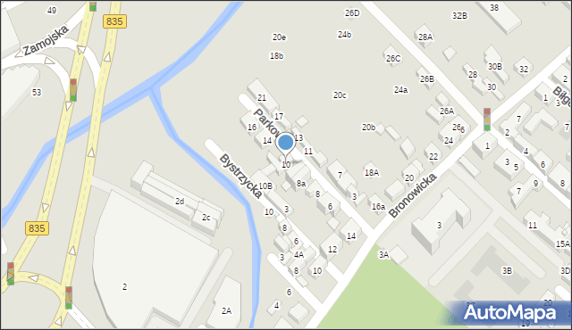 Lublin, Parkowa, 10, mapa Lublina