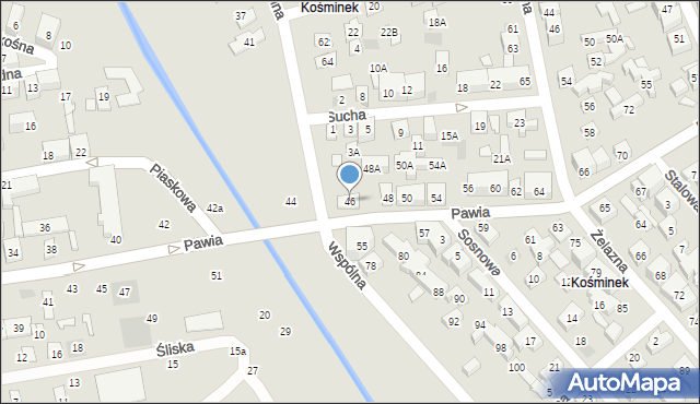 Lublin, Pawia, 46, mapa Lublina