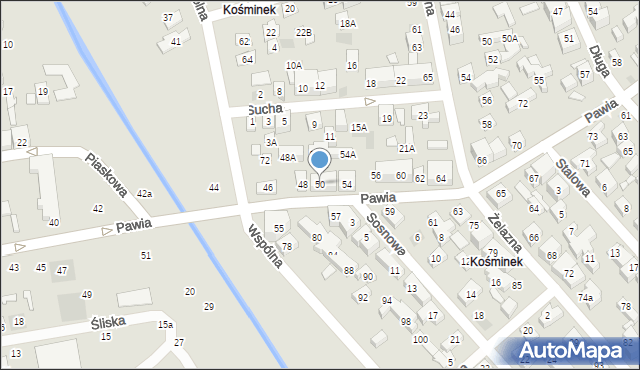 Lublin, Pawia, 50, mapa Lublina