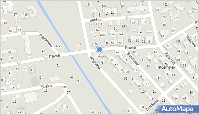 Lublin, Pawia, 55, mapa Lublina