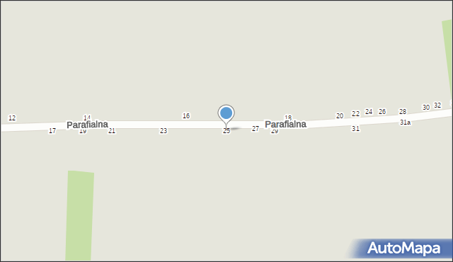 Lublin, Parafialna, 25, mapa Lublina