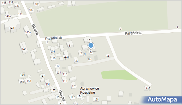 Lublin, Parafialna, 9a, mapa Lublina