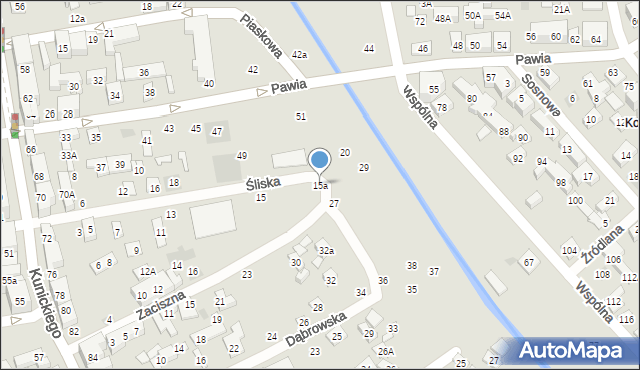 Lublin, Pawia, 15a, mapa Lublina