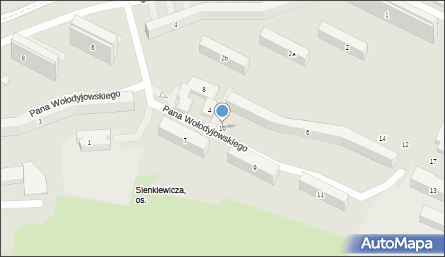 Lublin, Pana Wołodyjowskiego, 10, mapa Lublina