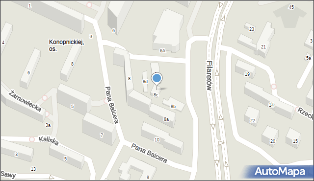 Lublin, Pana Balcera, 8f, mapa Lublina