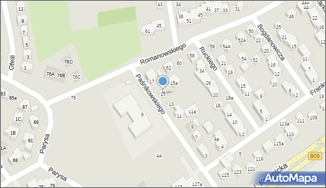 Lublin, Paśnikowskiego Baltazara, 15, mapa Lublina