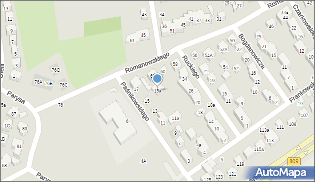 Lublin, Paśnikowskiego Baltazara, 15a, mapa Lublina