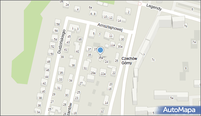 Lublin, Partyzantów, 35a, mapa Lublina