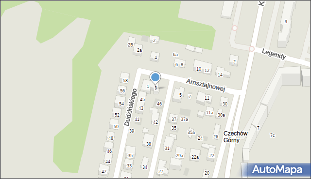 Lublin, Partyzantów, 46a, mapa Lublina