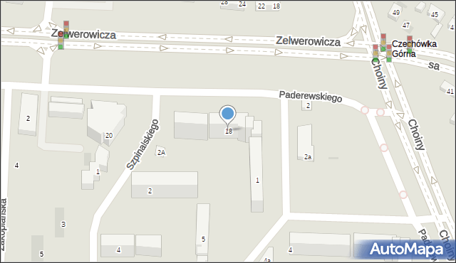 Lublin, Paderewskiego Ignacego Jana, 18, mapa Lublina