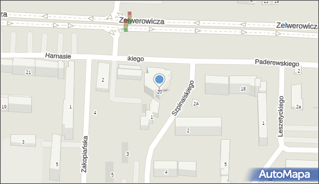 Lublin, Paderewskiego Ignacego Jana, 20, mapa Lublina