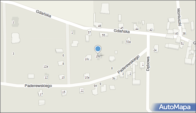 Lubsko, Paderewskiego Ignacego Jana, 10b, mapa Lubsko