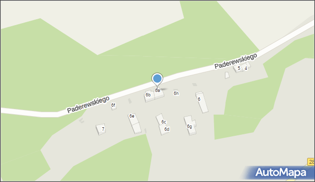 Lubsko, Paderewskiego Ignacego Jana, 6a, mapa Lubsko